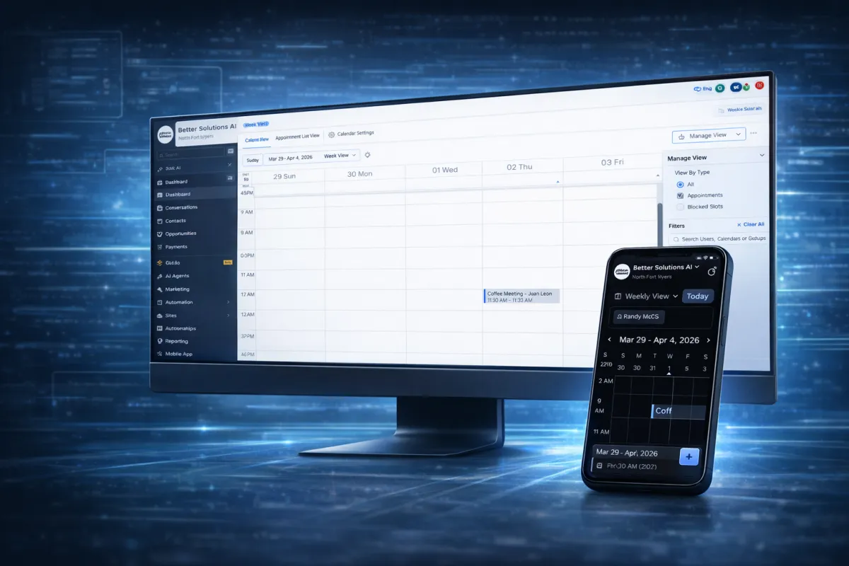 Mobile-responsive calendar and booking interface