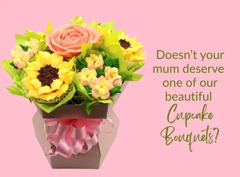 Sunflower and Rose Cupcake Bouquet