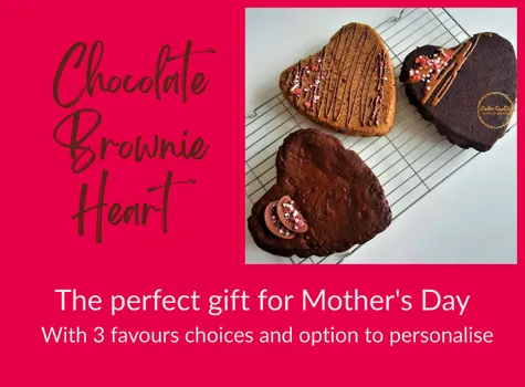 Chocolate cupcake brownie hearts gifts for mothers day