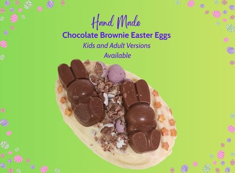 White Chocolate Brownie Easter Egg with Kitkat Bunny