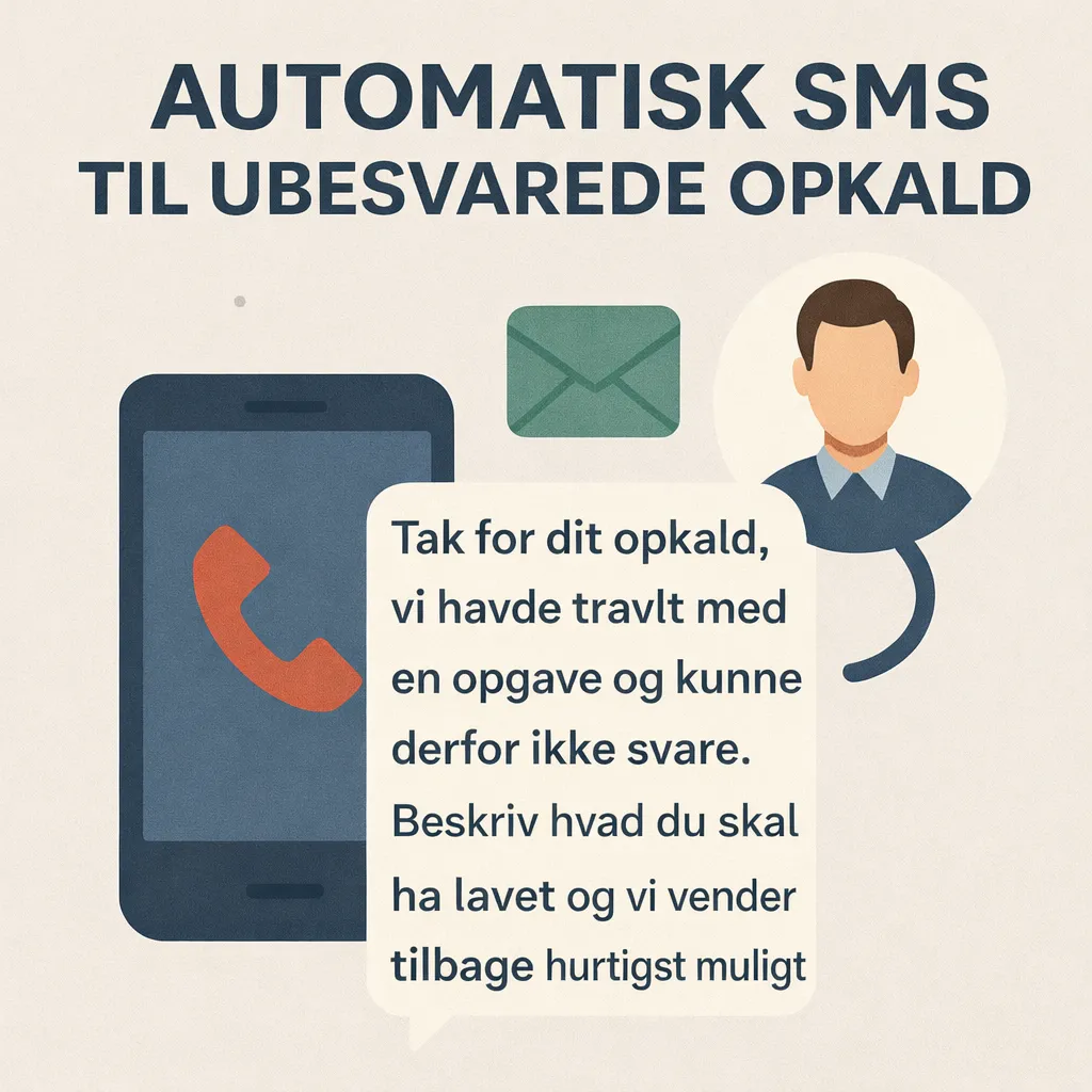 Smartphone-skærm med indgående besked og automatiseret SMS-sekvens, tæt op, moderne UI, cyan accent, fotorealistisk, viser enkel genkontakt og høj leveringsrate.