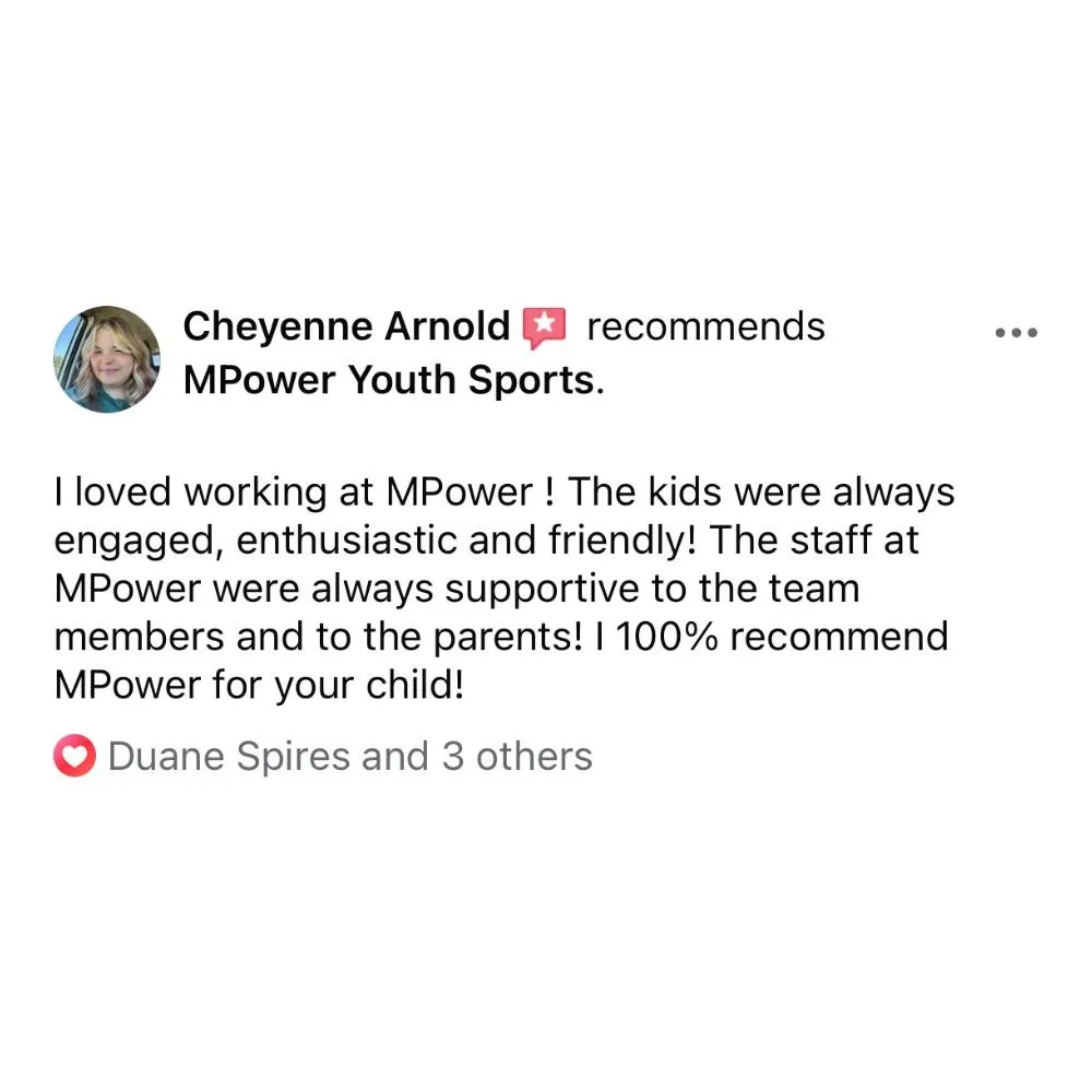 5 Star Review For MPower Youth Sports!