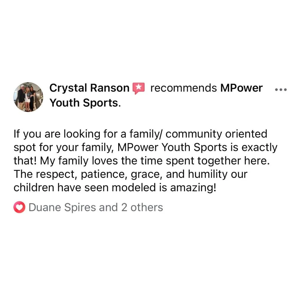 5 Star Review For MPower Youth Sports!