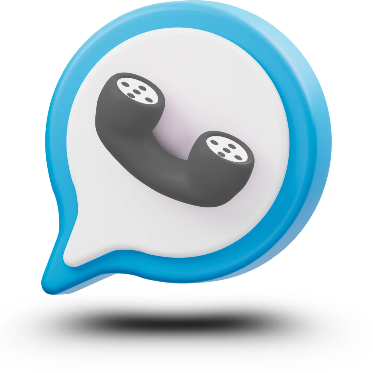 Vektoros grafika egy chat buborékról, amelyben egy telefon ikon látható.