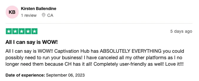 Captivation Hub testimonial 2