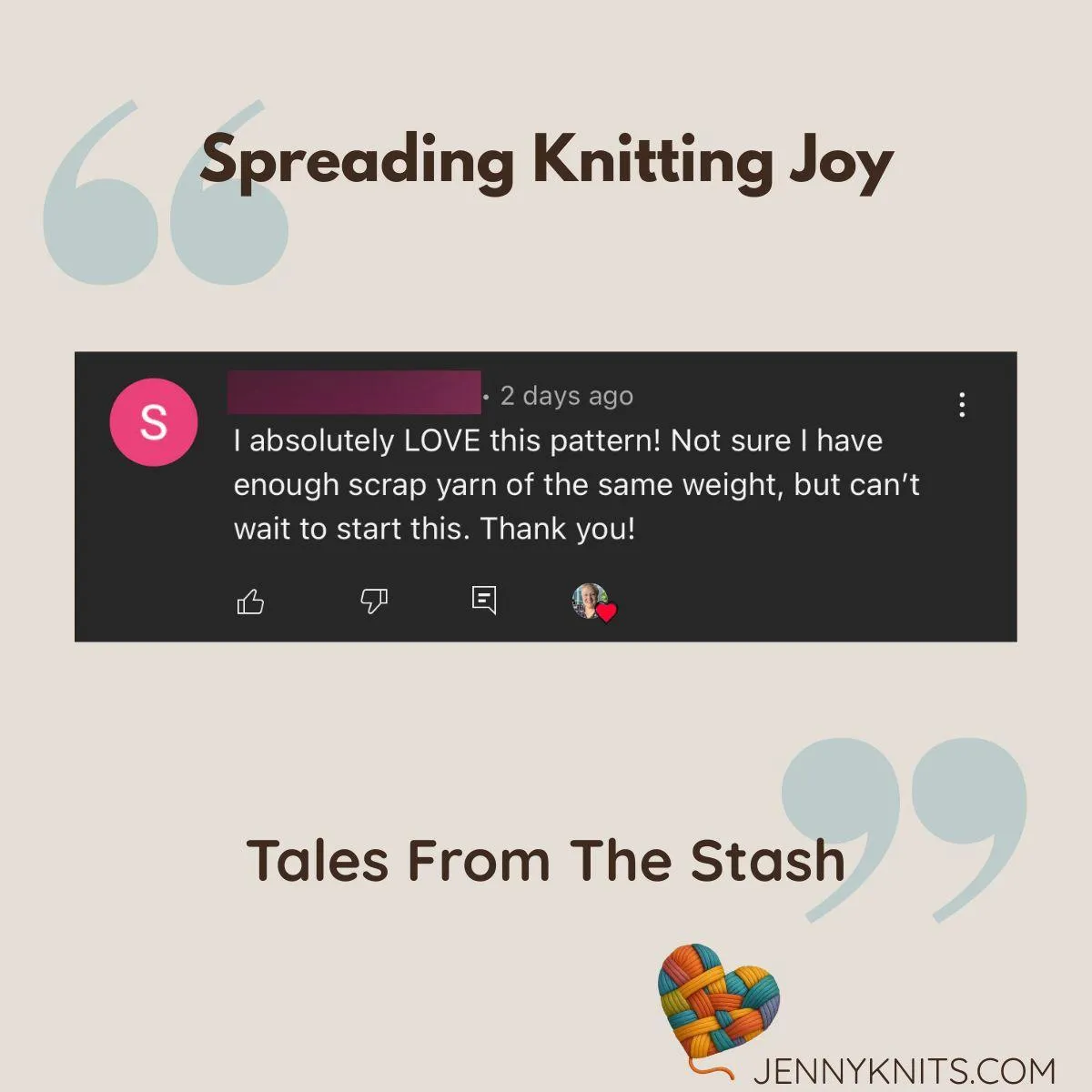 Tales From The Stash Testimonial