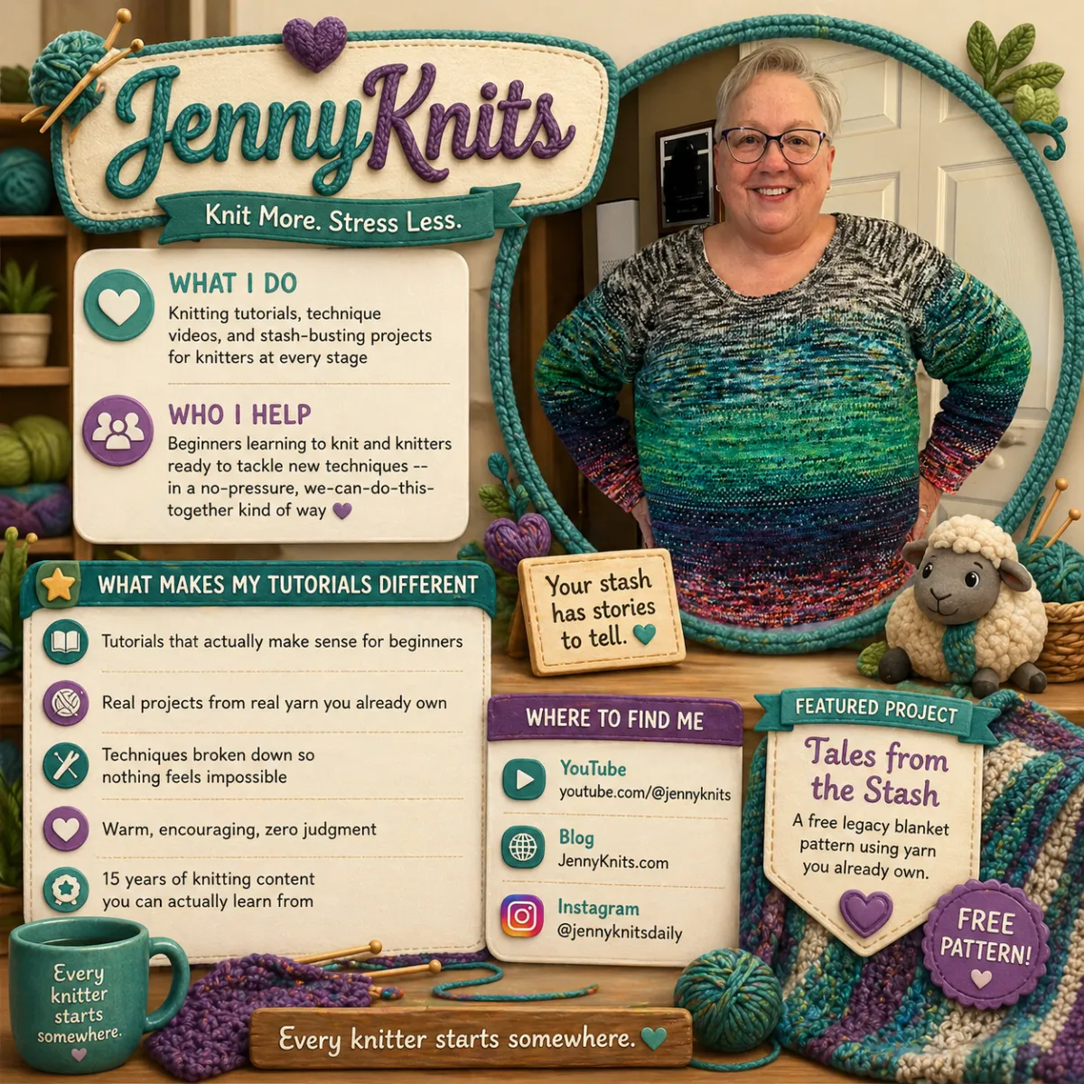 JennyKnits.com Infographic