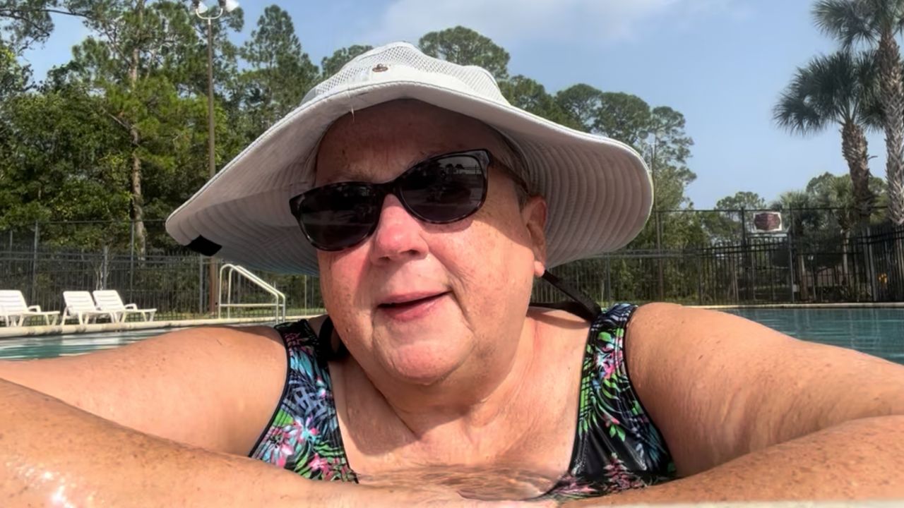 Jenny at the pool
