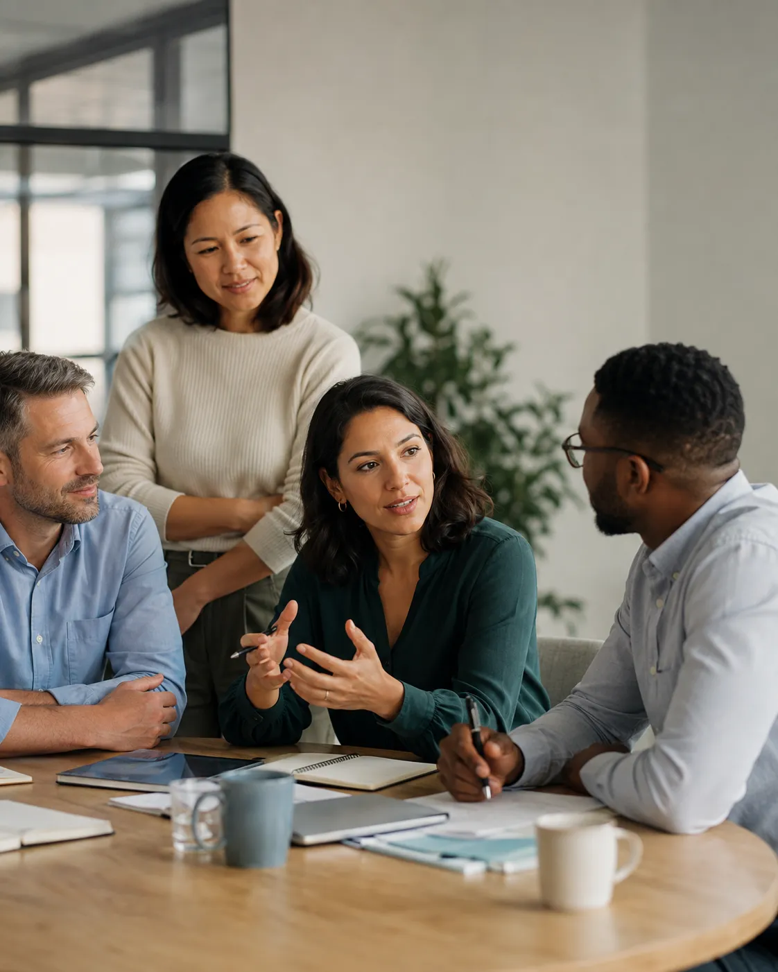 Emerging manager in collaborative discussion