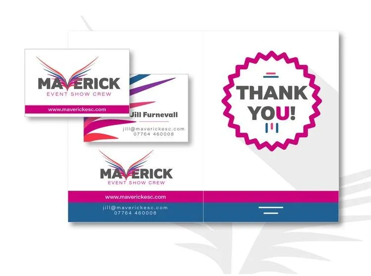 Maverick Business cards and thank you card