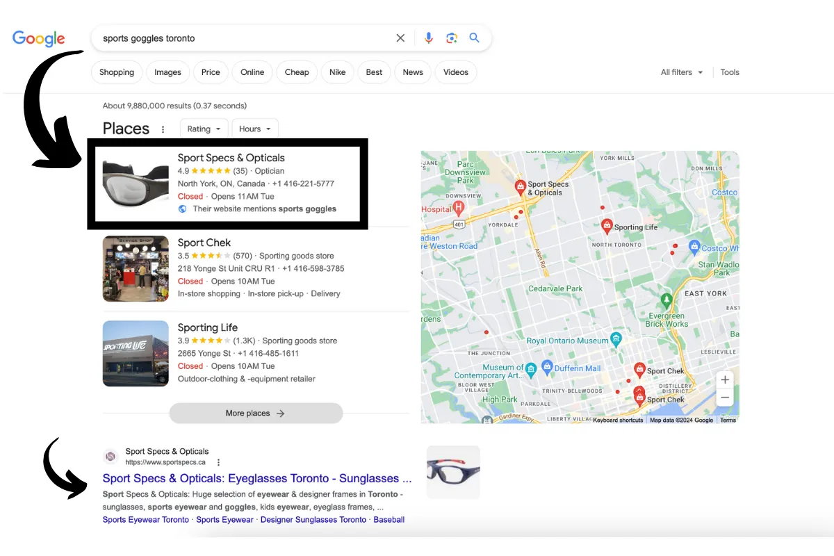 local seo for eyewear stores