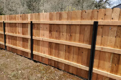 fence installation cedar rapids wood and cedar fence custom in backyard