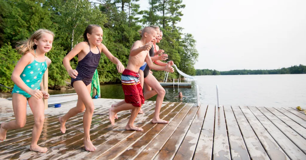 Children playing at Foster Reservoir