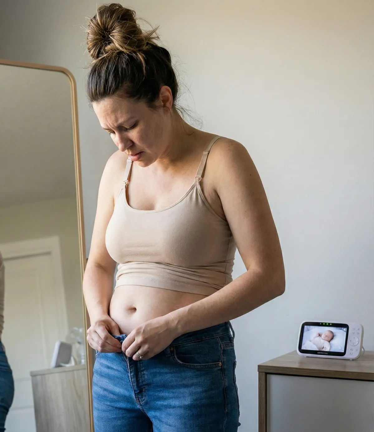A Woman Holding her baby Illustration