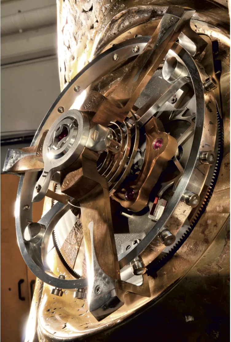 Kinetische Bronzeskulptur Tourbillon von Woytek