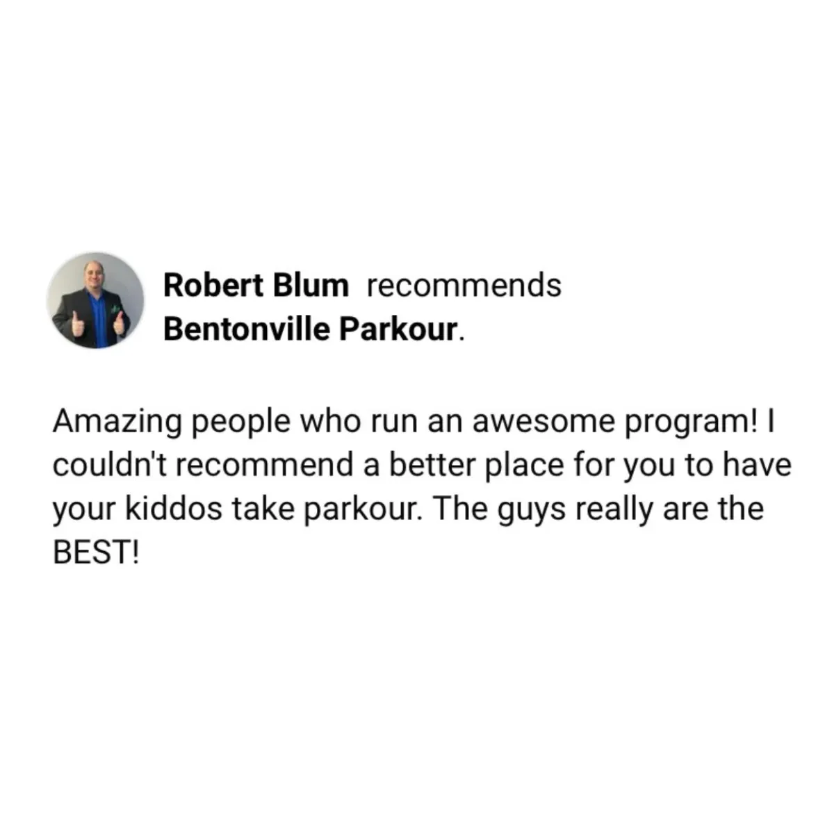 Review for Bentonville's Parkour