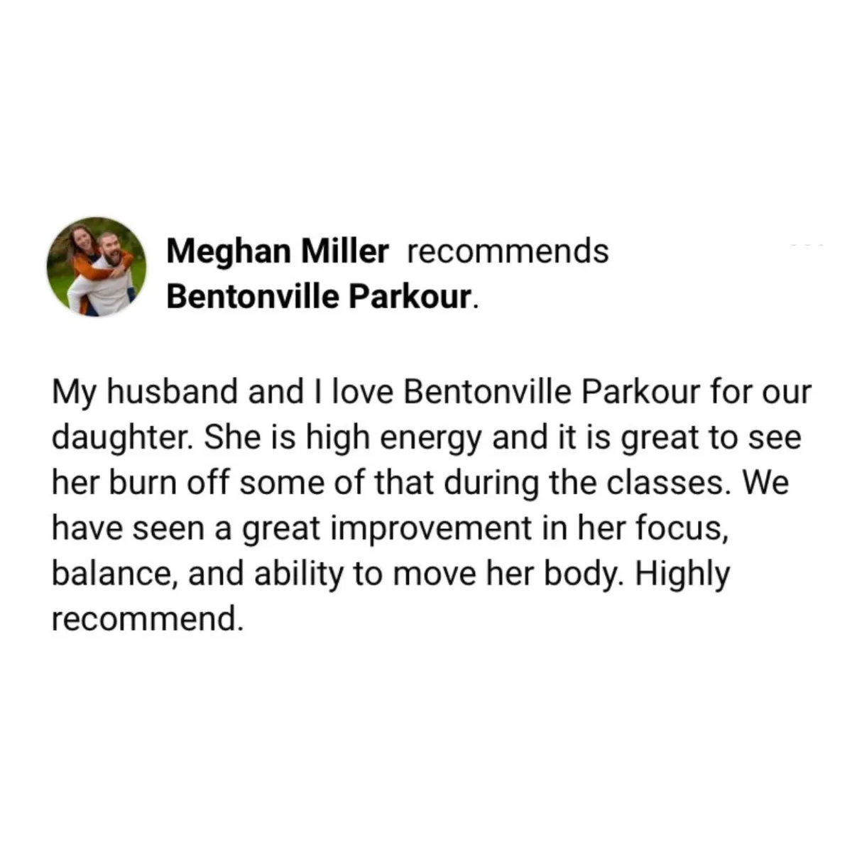 Review for Bentonville's Parkour