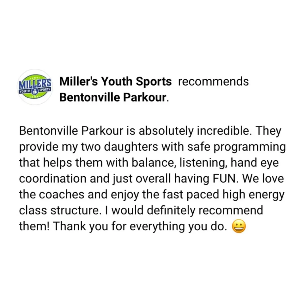 Review forBentonville's Parkour