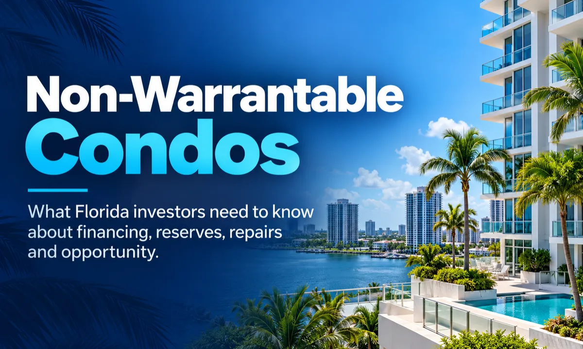 Florida condominium representing non-warrantable condo financing options for real estate investors.