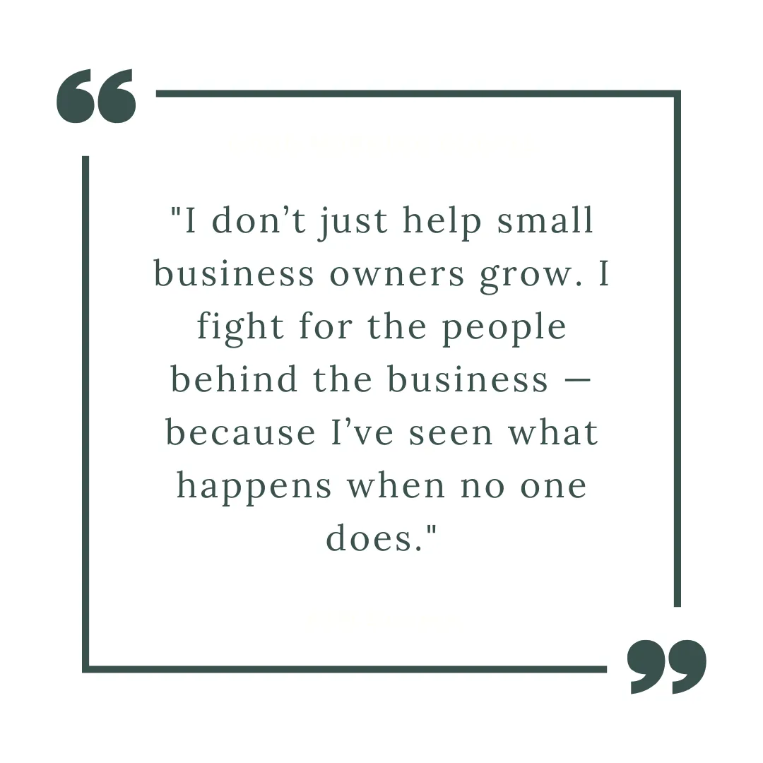 I don't just help small business owners grow. I fight for the people behind the business - because I've seen what happens when no one does. - Mike Johnston I Elevate Rise Business Advisor, Coach & Strategist