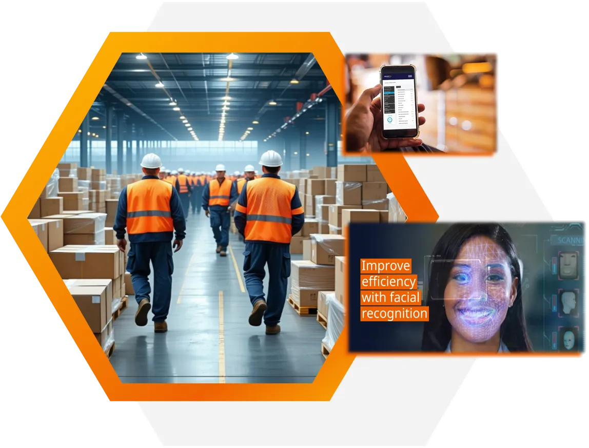 Landscape product illustration of the JoinedFlow scheduling dashboard on a laptop in a bright white environment, cropped to emphasize charts and schedule tiles, photorealistic, 3:2 composition used as the section figure.