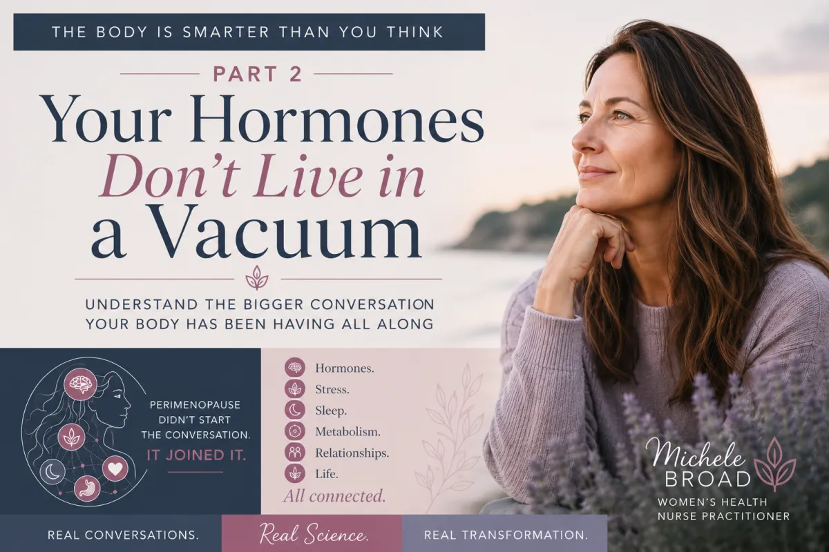 A thoughtful midlife woman looking toward the horizon, symbolizing reflection and whole-body health.