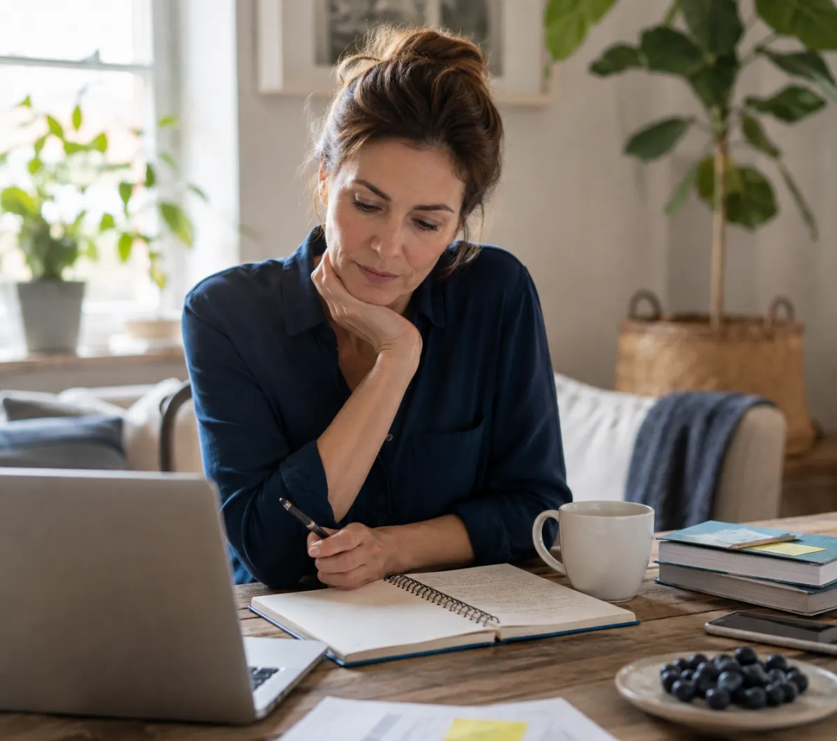 A stress woman over work