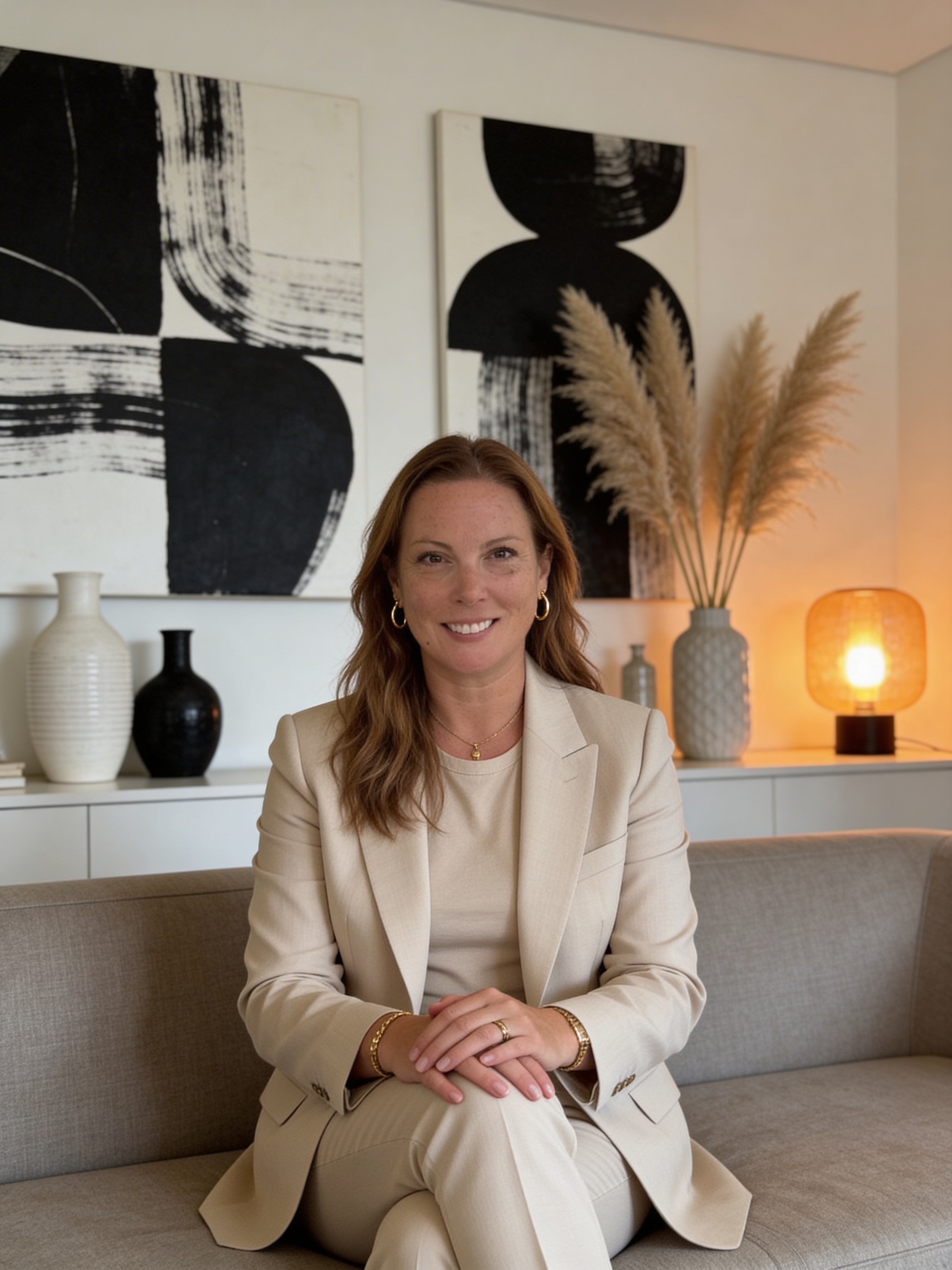 Piper Cabebe smiling while standing indoors