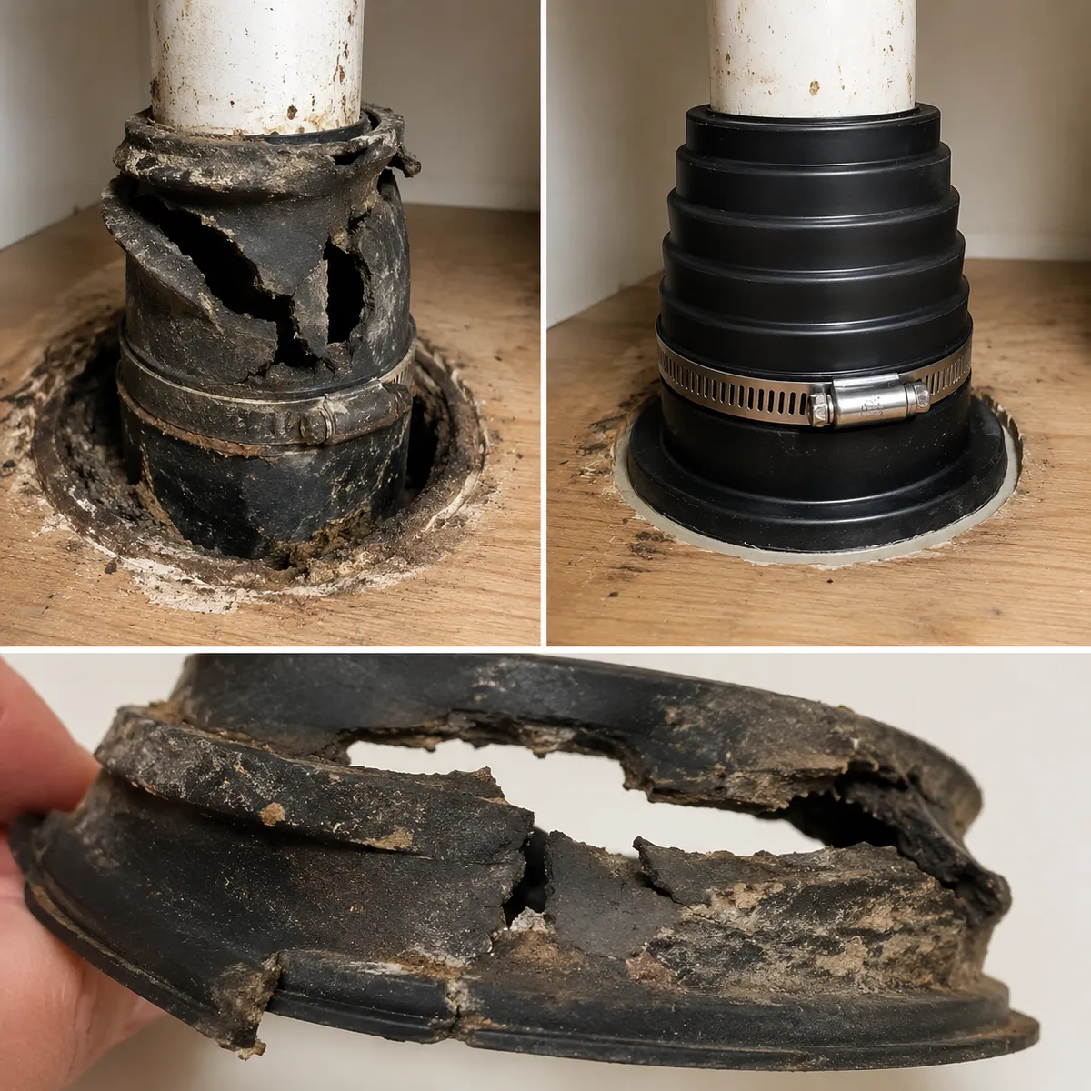 Roof Repair Pipe Boot Damage Before And After Photos