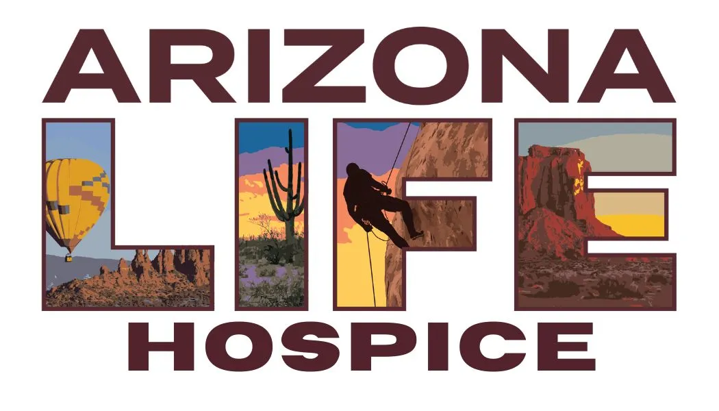 Arizona Life Hospice Logo burgandy letters white background