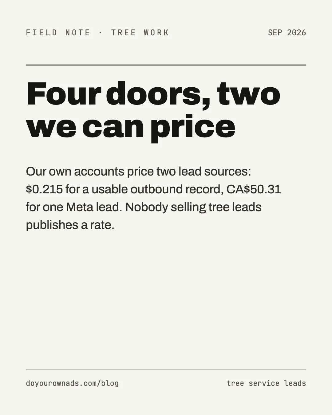 Tree Service Leads: Where They Come From and What They Cost