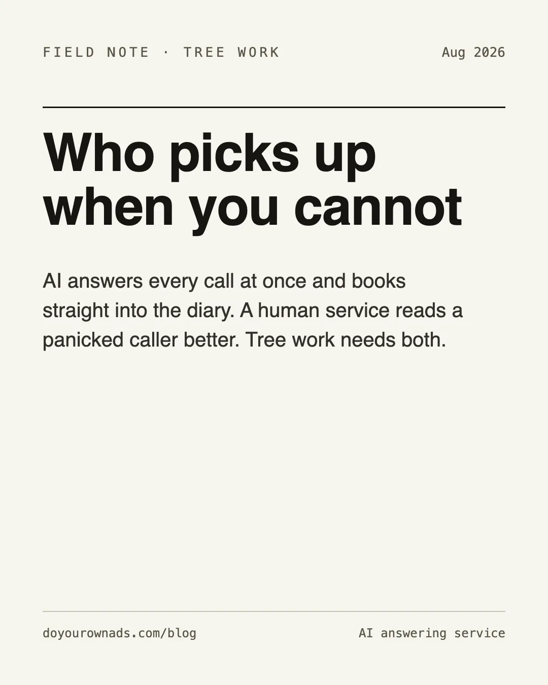 AI Answering Service vs Live Answering for Tree Companies