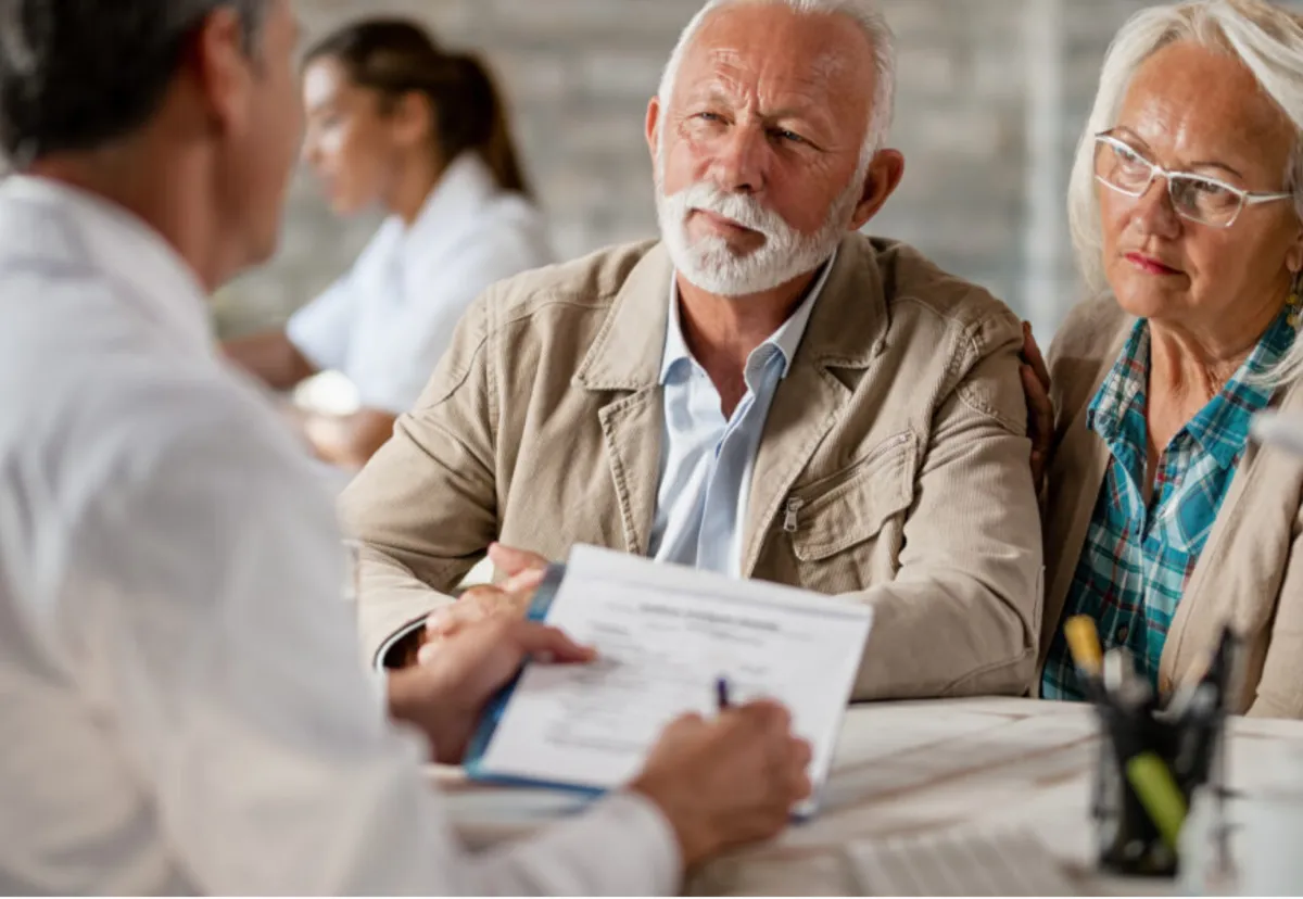 Couple getting advice from expert