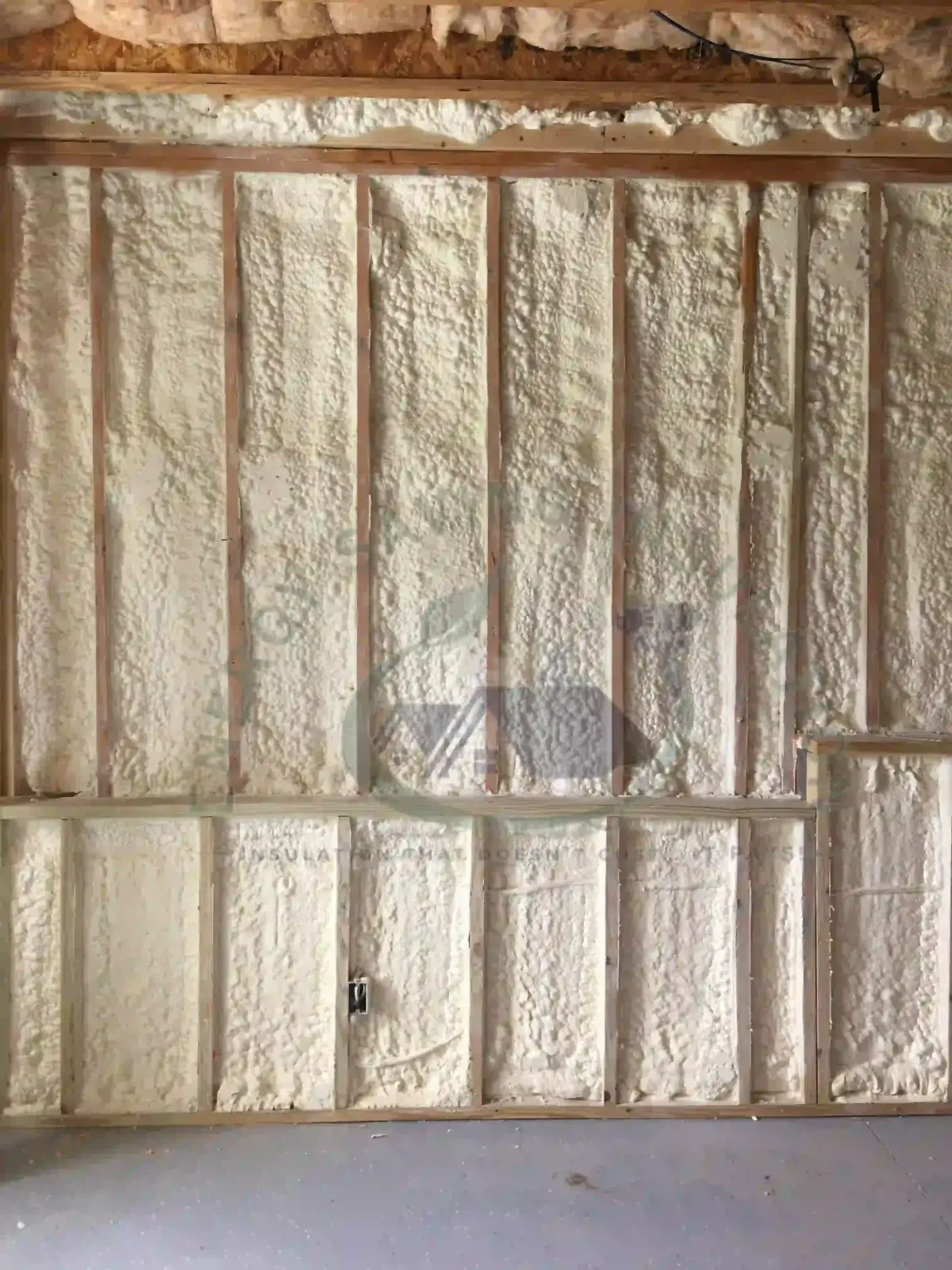 Closed cell spray foam insulation in wall cavities to improve energy efficiency and indoor comfort