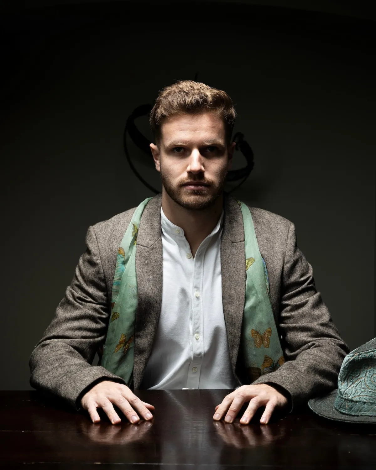 a close up of a person's blue eye