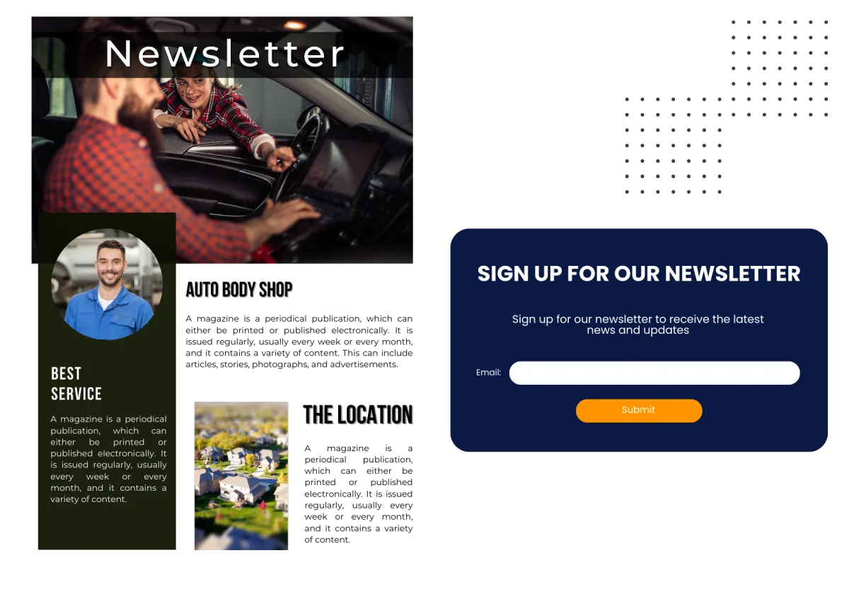 Online Forms Auto Body Shop Business