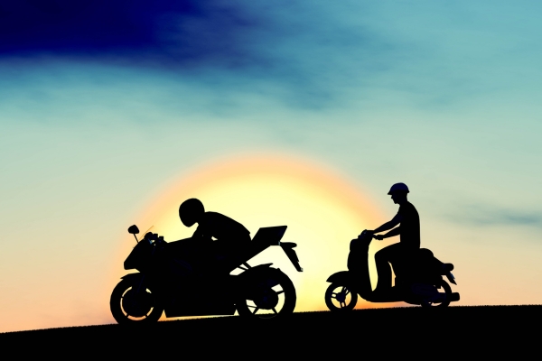 Motorcycle on an open California road