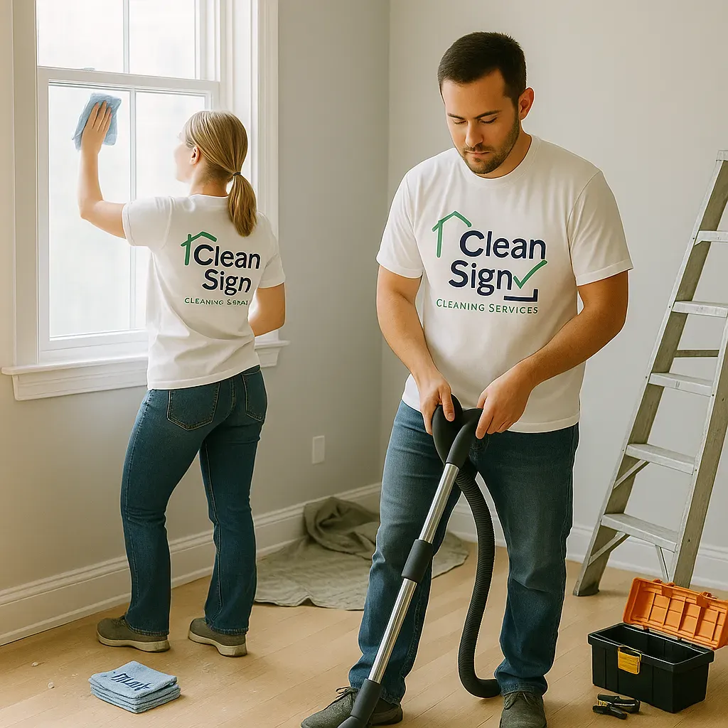 After renovation cleaning process