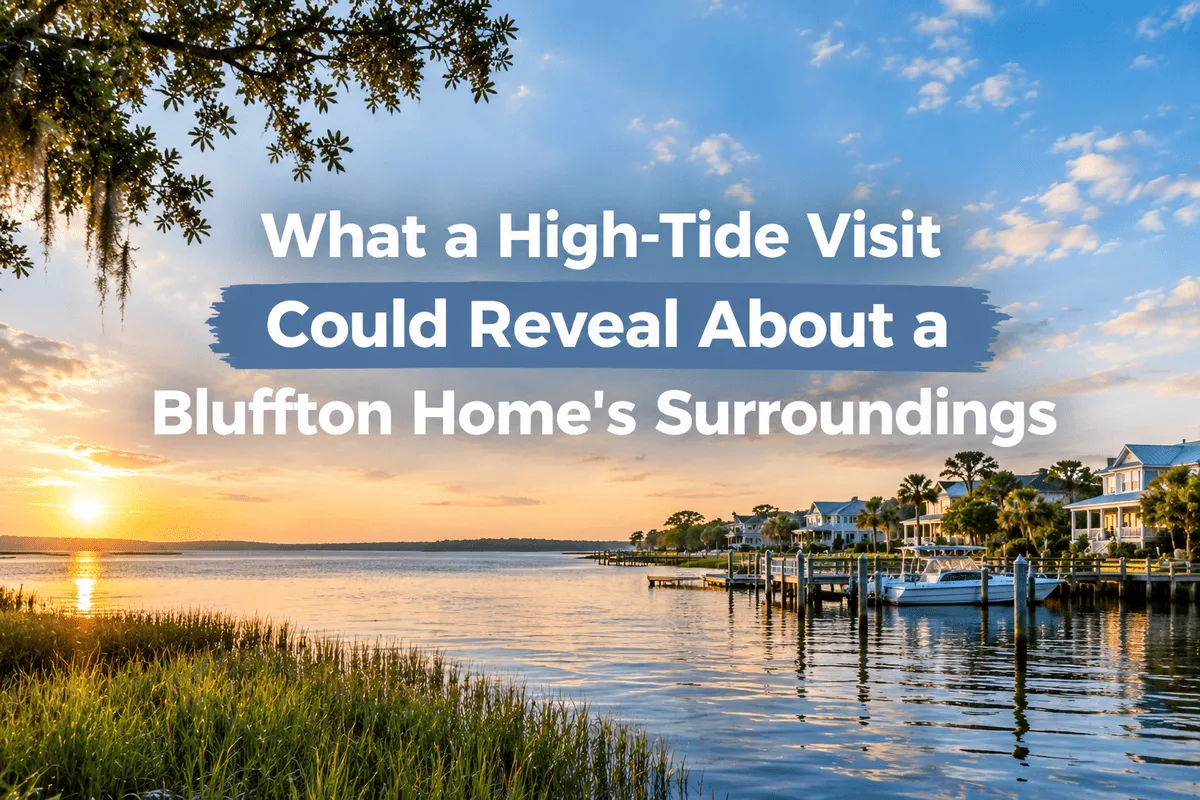 Bluffton home near tidal waterways showing surrounding marshland
