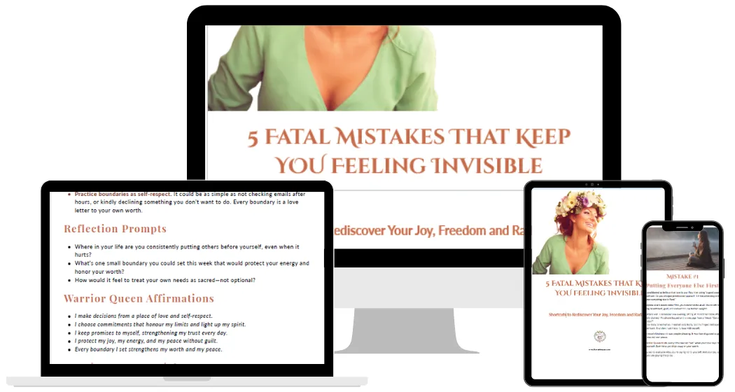 Free self-worth guide – 5 mistakes women make that eeps you inisible
