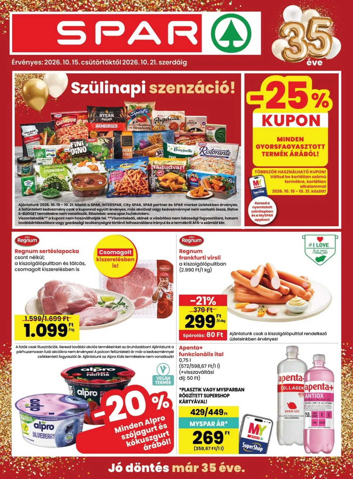 Heti SPAR akciók Maglódon: 2026. október 15–21.