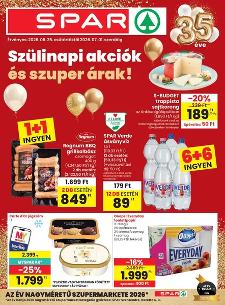 Spar Maglód akciók június 25 és július 1 között