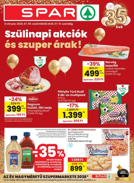 SPAR akciók Maglódon 2026. július 9. és július 15. között