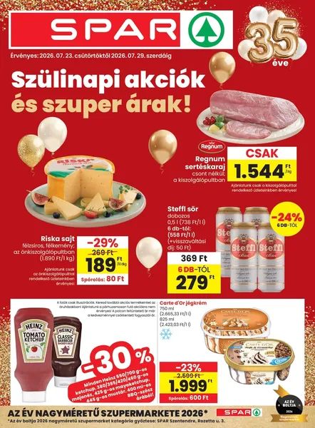 SPAR akciók Maglódon 2026. július 23. és július 29. között