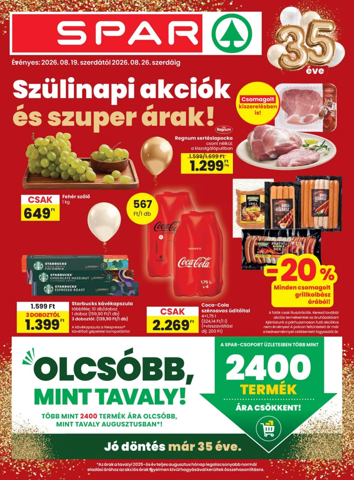 SPAR akciók Maglódon 2026. augusztus 19. és augusztus 26. között