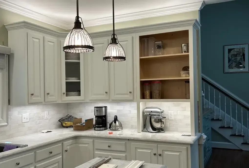 kitchen with lights