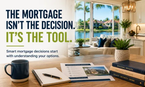 Luxury Central Florida home interior overlooking a lake, illustrating how smart mortgage decisions, homeownership planning, and financial goals work together to support long-term housing success.