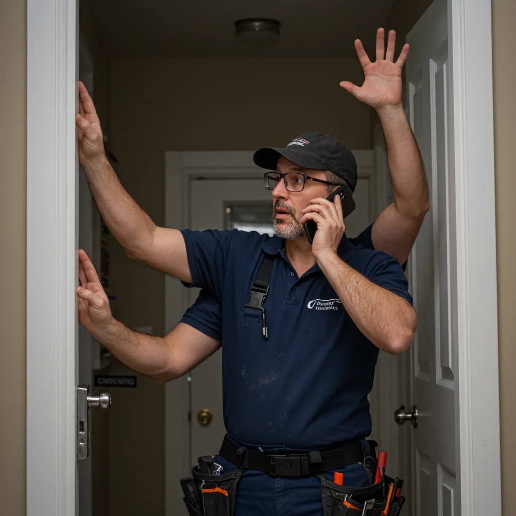 Handyman needs extra hands to answer the phone while working in the field