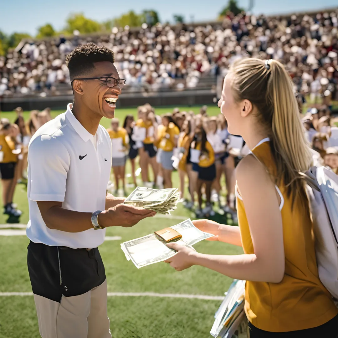 a group of people in a room with a projector screen