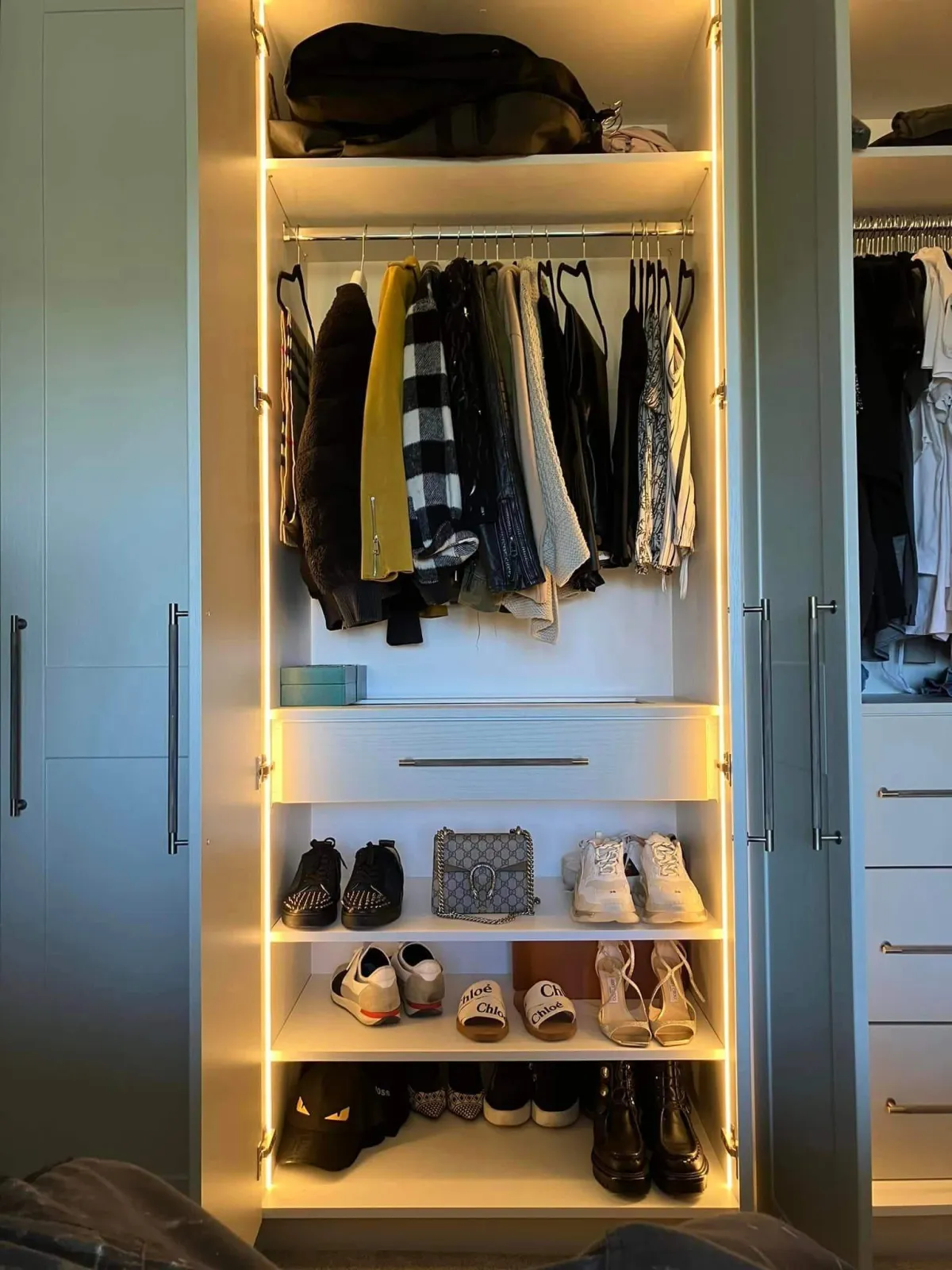 Bespoke fitted wardrobe with sensor-activated LED lighting - luxury storage by JAX Bespoke Yorkshire